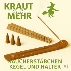 Räucherstäbchen, Kegel und Halter