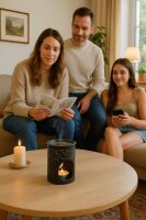 Weihrauchbrenner Japur Schwarz mit Edelstahlsieb Fair Trade, Softstone