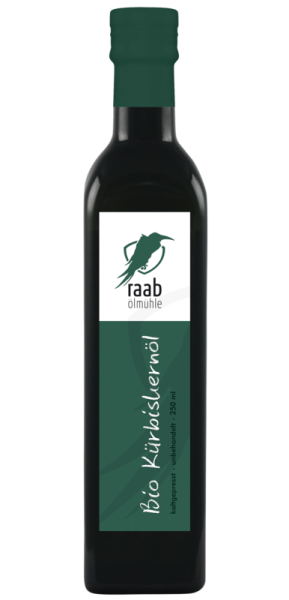 Ölmühle Raab Bio Kürbiskernöl, Handverlesen, Kaltgepresst und unbehandelt, Kontrolliert biologischer Anbau 100 ml