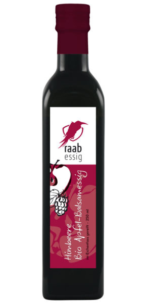 Ölmühle Raab Bio Himbeer-Apfelbalsamessig, 250 ml, im Eichenfass gereift, Kontrolliert biologischer Anbau