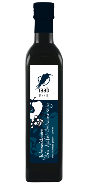Ölmühle Raab Bio Johannisbeer-Apfelbalsamessig, 250 ml, im Eichenfass gereift, Kontrolliert biologischer Anbau