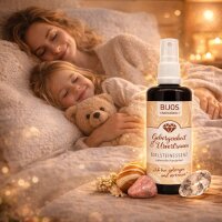 Bijos Edelstein Essenz Spray „Geborgenheit & Urvertrauen“ 100 ml – Achat, Rhodonit & Dendritenquarz