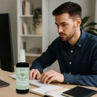 Bijos Edelstein Essenz Spray „Konzentration & Lernen“ 100 ml – Mookait, Chrysoberyll, Selenit & Bergkristall