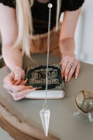 Bergkristallpendel geschliffen mit Kette Edelstein Pendel Heilsteine Pendulum Bergkristall, ca. 4 cm