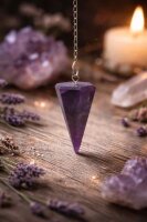 Amethystpendel geschliffen mit Kette Edelstein Pendel...