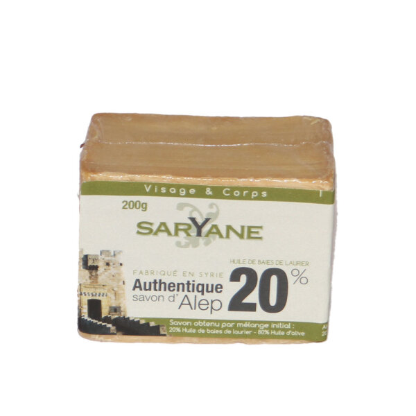 Aleppo Seife 20% Lorbeeröl, 200 g, handgemacht