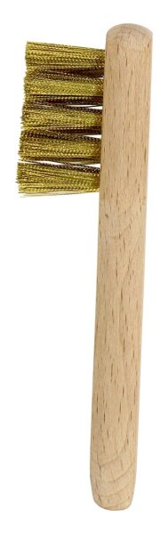 Messingbürste mit Griff, Reinigungsbürste für Räuchersiebe, 12 cm