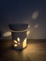 Weihrauchbrenner und Duftlampe DUO cashmere, mit Keramikschale und Edelstahlsieb, H: 11 cm, Ø 9 cm