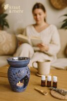 Weihrauchbrenner und Duftlampe Amphore Duo, Softstone mit Schale und Edelstahlsieb