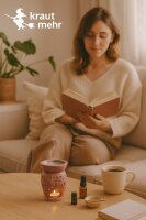 Weihrauchbrenner und Duftlampe Amphore Duo, Softstone mit Schale und Edelstahlsieb