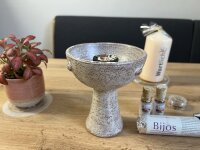 Räucherkelch Medan whitewash, Räuchergefäß aus Terracotta, Räucherschale