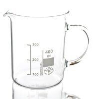 Simax Becherglas mit Henkel, hitzebeständiges...