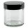 Glastiegel, Cremetiegel, Salbenglas aus Klarglas 60 ml, schwarzer Bakelit Deckel, Gewinde 51 mm/R3