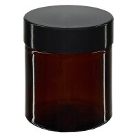 Glastiegel, Cremetiegel, Salbenglas aus Braunglas, 30 ml,...