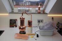 CopperGarden Destille Essence Plus Set, 2 Liter, meldefrei, handgeschmiedet aus Kupfer, Kolonnenbrennerei im Sorgenfrei Paket mit komplettem Zubehör