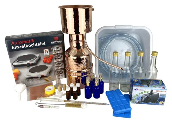 CopperGarden Destille Leonardo 3 Liter, Destillieranlage aus Kupfer im Komplettset mit Sorgenfrei Paket