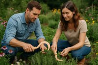 OJ Bron Kupfer Kräutersichel, Miroslav, klein, Handgefertigt, Antibakteriell, Langlebige Kupferlegierung