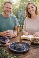 Räucherstäbchenhalter Anwar grau, Räucherteller für 4 Räucherstäbchen