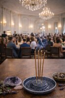 Räucherstäbchenhalter Anwar grau, Räucherteller für 4 Räucherstäbchen