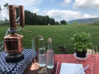 Al-Ambik automatischer Ölabscheider, Kupfer und Glas, ätherische Öle selbst herstellen