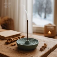 Räucherstäbchenhalter Ingiro, dark sage, Beton, ca. 8cm