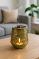 Weihrauchbrenner und Windlicht Elara shiny green, H: 10cm...