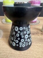 Räucherkelch Sundari black, handgefertigter Terracotta-Kelch aus Indonesien, H: 15,5 cm, Ø 13 cm