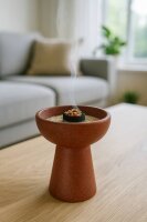 Räucherkelch Sundari terracotta – handgefertigtes Räuchergefäß aus Indonesien, H: 15,5 cm, Ø 13 cm