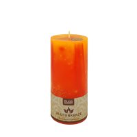 BIJOS Blütenkerze Orange – 19 cm hoch, Ø 8 cm, Brenndauer ca. 90 Stunden