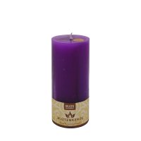 BIJOS Blütenkerze Violett – 19 cm hoch, Ø 8 cm, Brenndauer ca. 90 Stunden