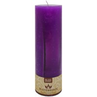 BIJOS Blütenkerze Violett – 29 cm hoch, Ø 8 cm, Brenndauer ca. 140 Stunden