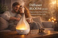 Raumluft Aroma Diffuser Bloom grau, Aroma Therapie, Ultaschalltechnologie, Luftbefeuchter, 200 ml